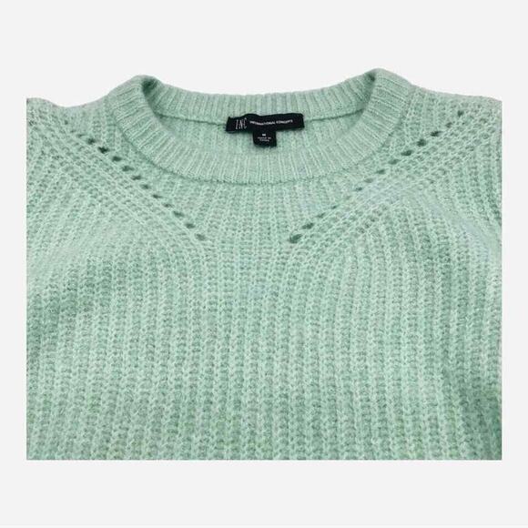 INC Concepts Women’s Medium Mint Green Volume Sleeve Pullover Sweater NWT - Picture 5 of 9